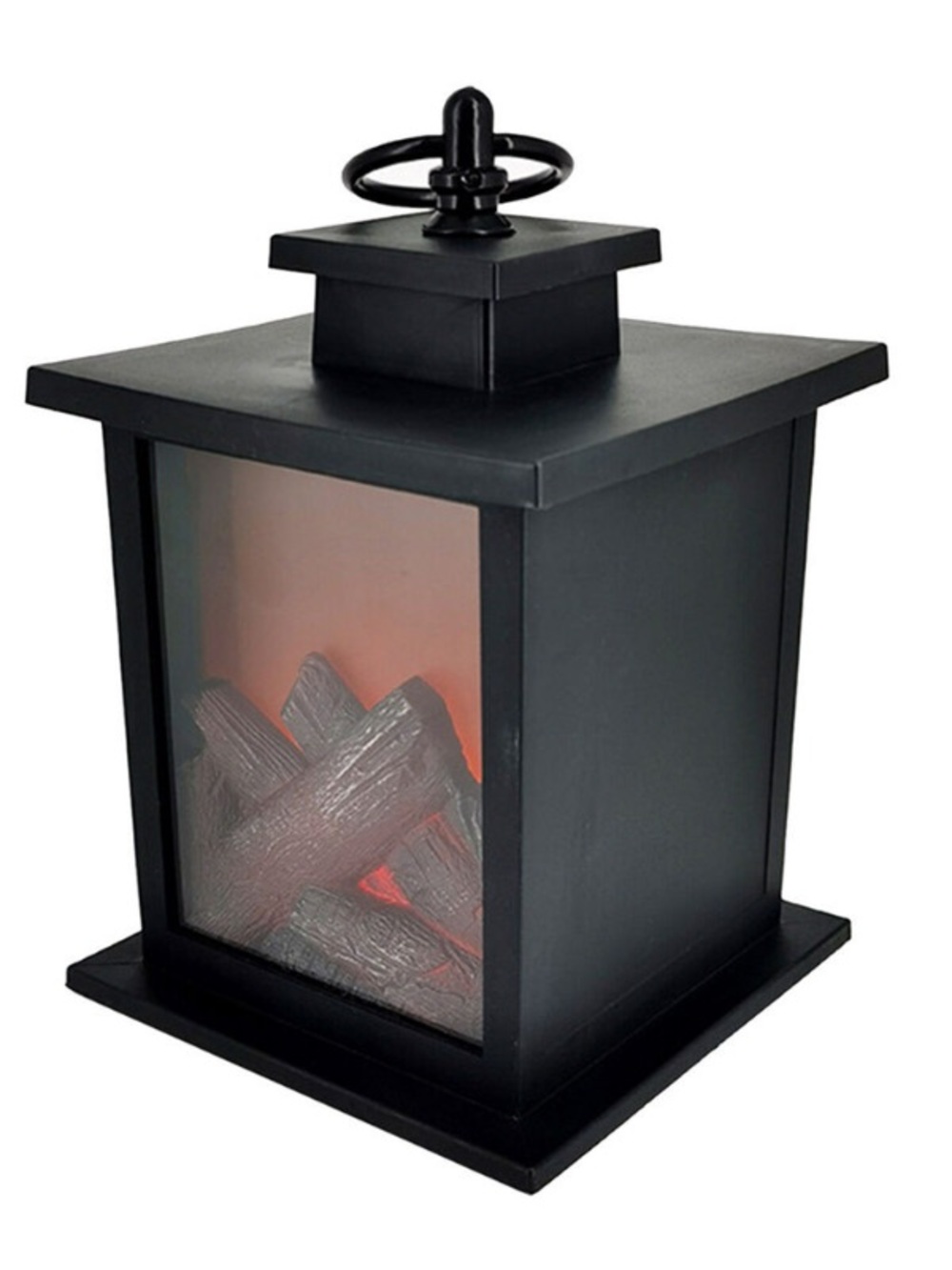 Black Decorative Lantern battery powered Flame Accent Lamp